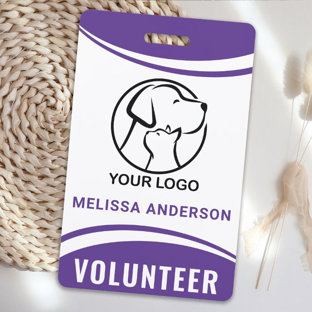 Volunteer Custom Logo Name Professional ID Badge (Creator Uploaded)