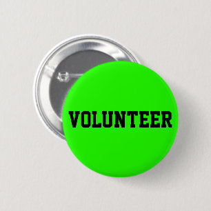 Volunteer Customised Bright Green 6 Cm Round Badge