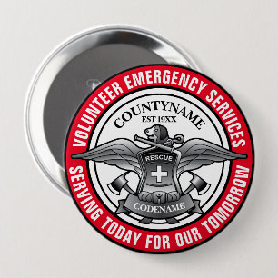 Volunteer Emergency Services Emblem 10 Cm Round Badge