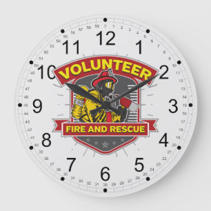 Volunteer Fire and Rescue Large Clock
