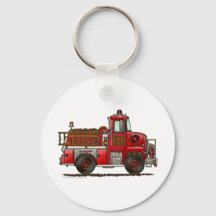 Volunteer Fire Truck Firefighter Key Ring