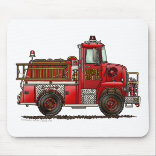Volunteer Fire Truck Firefighter Mouse Mat