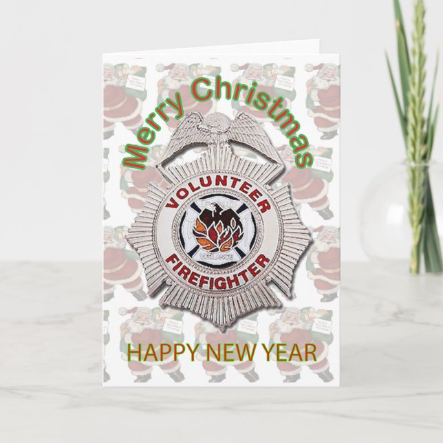 Volunteer Firefighter Christmas Card (Front)