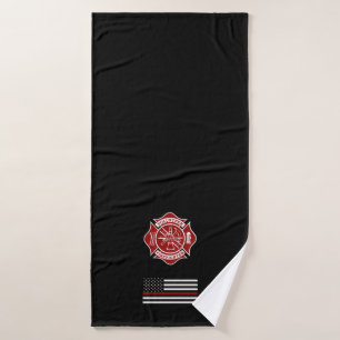 Volunteer Firefighter Maltese Cross Bath Towel