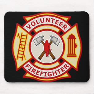Volunteer Firefighter Maltese Cross Mouse Mat