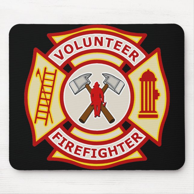 Volunteer Firefighter Maltese Cross Mouse Mat (Front)