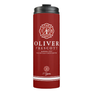 Volunteer Firefighter Maltese Cross Symbol Red Thermal Tumbler