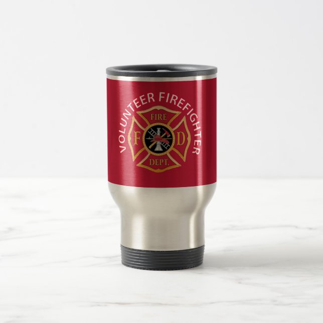 Volunteer Firefighter Maltese Cross Travel Mug (Center)