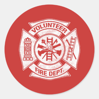 Volunteer Firefighter Sticker Red