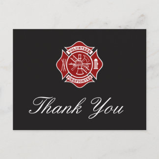 Volunteer Firefighter Thank You Postcard