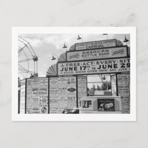 Volunteer Fireman Carnival, 1940s Postcard