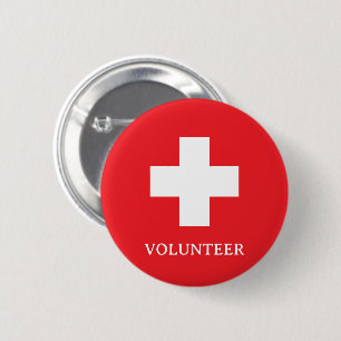 Volunteer & First Aid, Cross, Ambulance, Doctor 6 Cm Round Badge