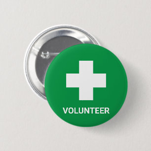 Volunteer & First Aid, Cross, Ambulance, Doctor  6 Cm Round Badge