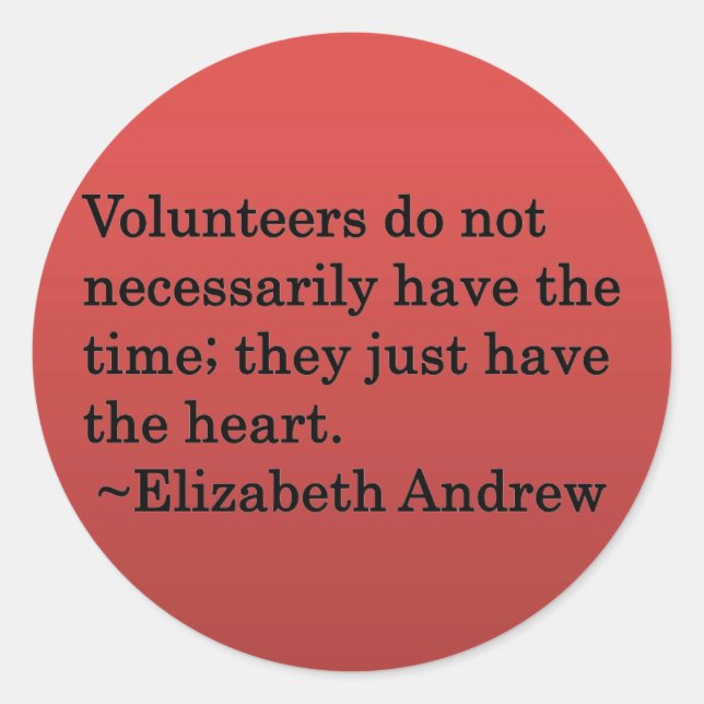 Volunteer Heart Classic Round Sticker (Front)