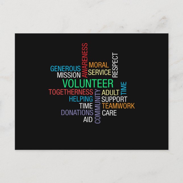 Volunteer Helping Volunteering Volunteers Charity  Postcard (Front)