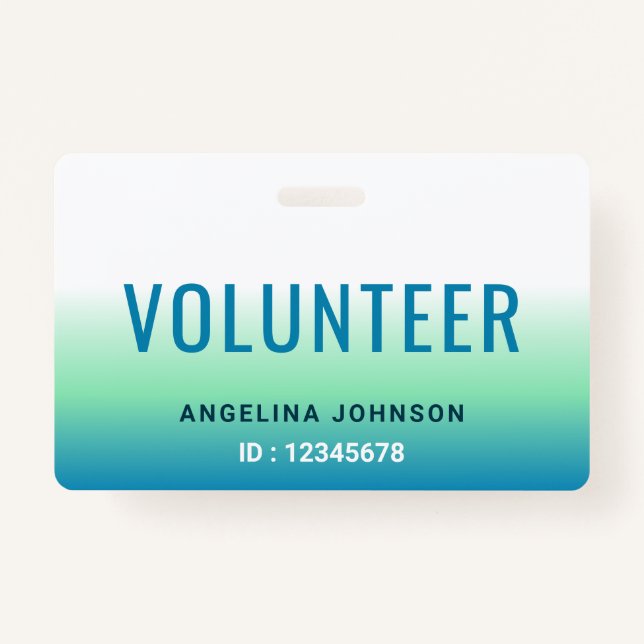 Volunteer ID ID Badge (Front)