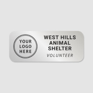 Volunteer Logo Silver Name Tag
