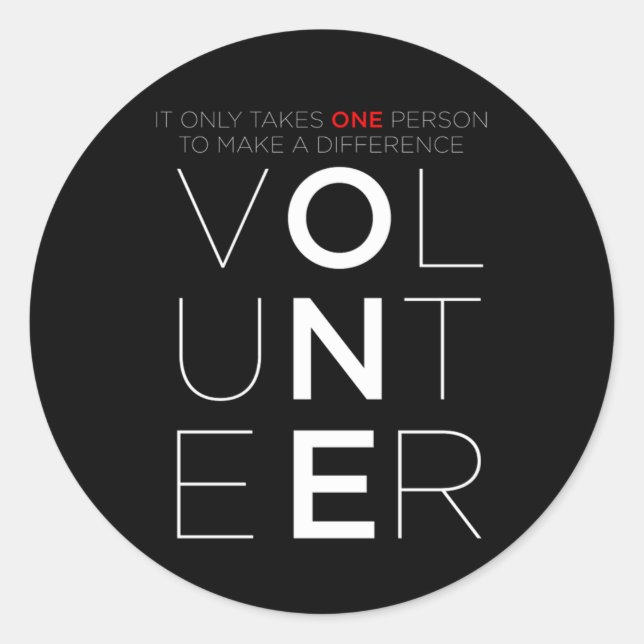 Volunteer Make A Difference Volunteering Volunteer Classic Round Sticker (Front)
