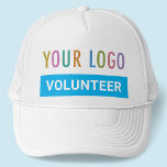 Volunteer Mesh Trucker Hat Custom Logo White<br><div class="desc">Easily personalise this volunteer trucker hat with your own business logo,  job title,  or other custom text. It's adjustable with a mesh back and a foam front. Adjustable unisex style for men or women. Available in other colours. No minimum order quantity and no setup fee.</div>