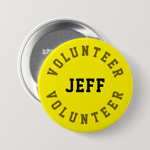 Volunteer Name Badge Personalised Yellow