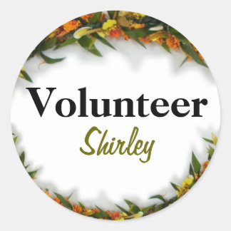 Volunteer Name tag sticker template