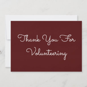 Volunteer Note Thank You Card