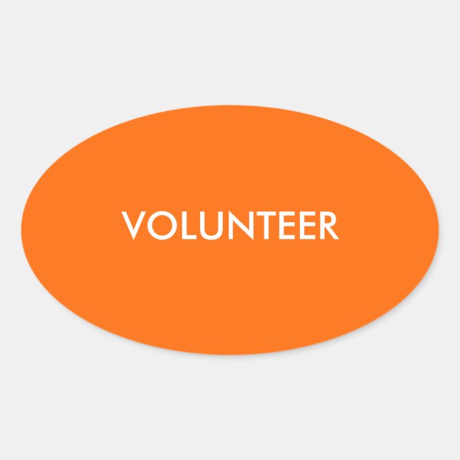 VOLUNTEER OVAL STICKER (Front)