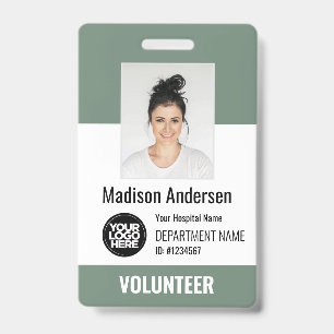Volunteer Photo ID Badges with Clip or Lanyard