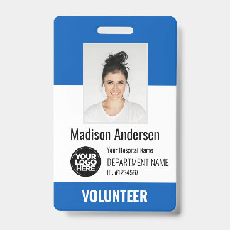 Volunteer Photo ID Badges with Clip or Lanyard