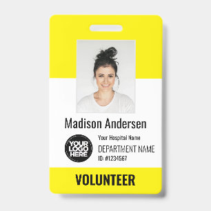 Volunteer Photo ID Badges with Clip or Lanyard