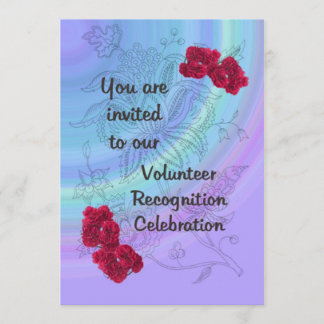 Volunteer Recognition Invitation Red carnations