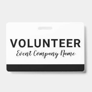 Volunteer Staff Badge ID Badge