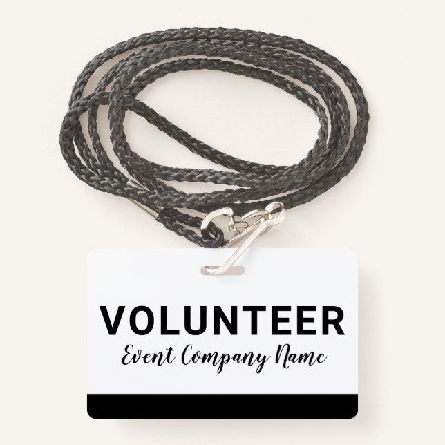 Volunteer Staff Badge ID Badge (Front with Lanyard)