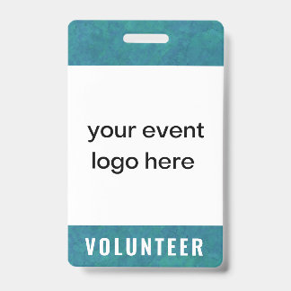 Volunteer Staff Event Badge Teal ID Badge