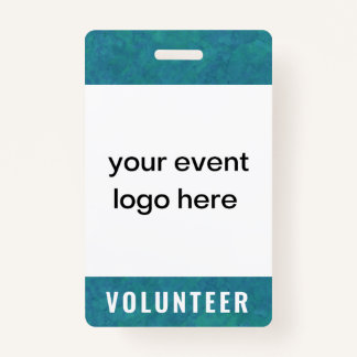 Volunteer Staff Event Badge Teal ID Badge
