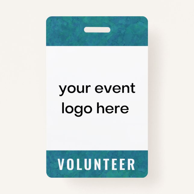 Volunteer Staff Event Badge Teal ID Badge (Front)