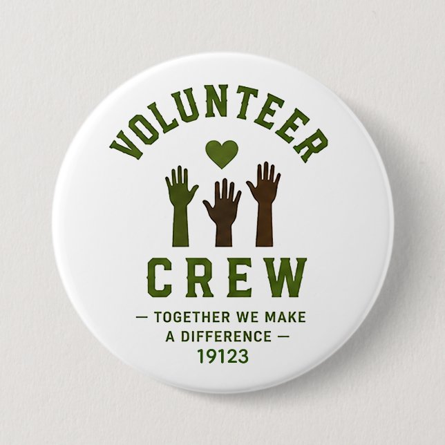❤️ Volunteer Team Community Service ❤️ 7.5 Cm Round Badge (Front)