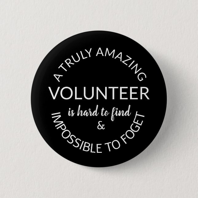 Volunteer thank you 6 cm round badge (Front)