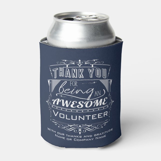 Volunteer Thank You Appreciation Can Cooler (Can Front)