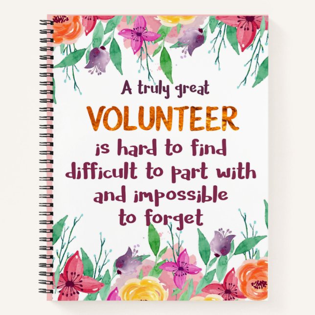 Volunteer thank you appreciation Custom text logo  Notebook (Front)