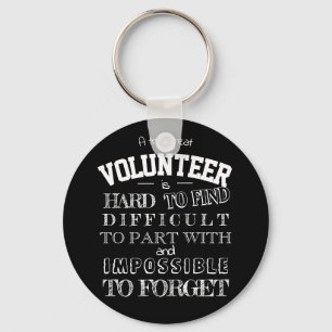 Volunteer Thank you Appreciation Gift script black Key Ring