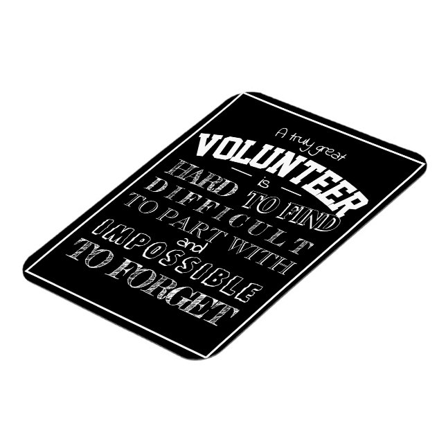 Volunteer Thank you Appreciation Gift script black Magnet (Left Side)