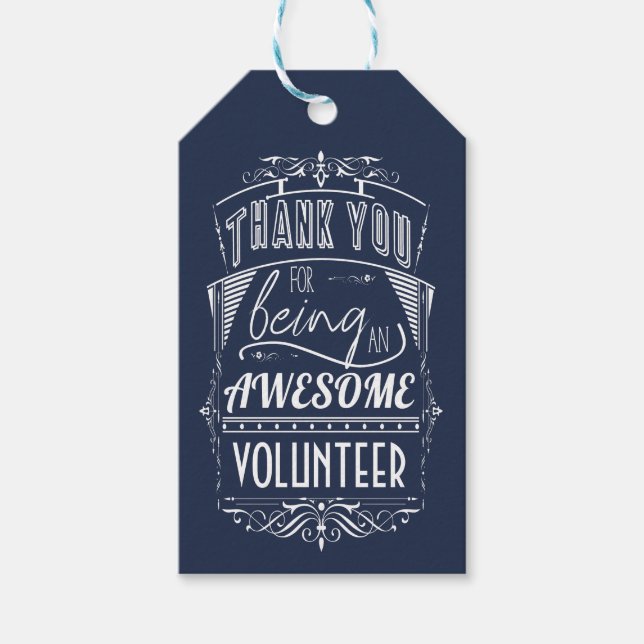 Volunteer Thank You Appreciation Gift Tags (Front)