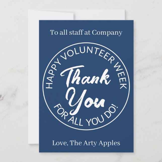 Volunteer thank you card (Front)