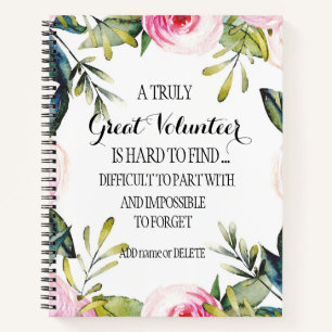 Volunteer Thank you Custom text logo name Notebook