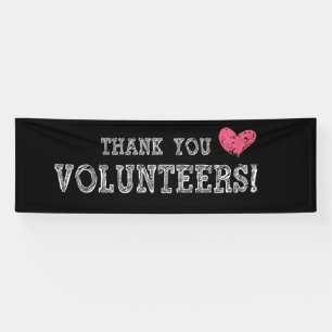 Volunteer Thank You Faux Chalkboard Party Banner