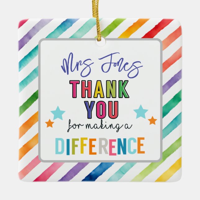 volunteer thank you for making a different ceramic ornament (Front)