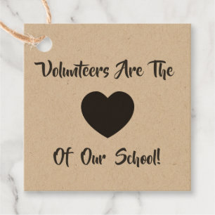 Volunteer Thank You Tag, Volunteer Gift Tag, Kraft Favour Tags