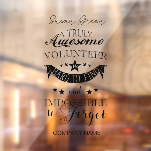 Volunteer Thank you  Window Cling (Sheet 2)