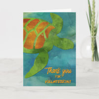 Volunteer Thanks Sea Turtle or MarineConservation